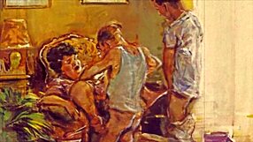 Винтажная эротическая иллюстрация с классическим чувственным стилем