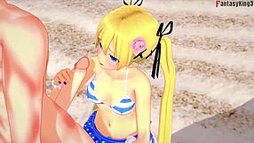 marie rose in bikini on the beach