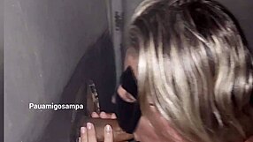 Cuckold Takes Blonde Wife To GLORY HOLE For Monster Cocks