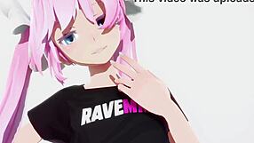 Gadis Anime Nakal Didominasi Keras oleh Kote Hitam Besar dalam Tunggangan Liar