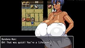 tanned girl natsuki masturbates over her plump body in hentai game ep 5