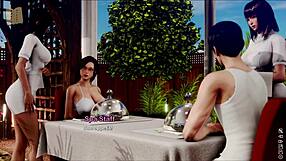 Exploring the inn in anime game adventure 57