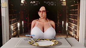 Exploring the inn in anime game adventure 57