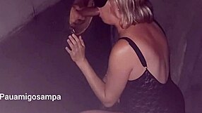 Cuckold Takes Blonde Wife To GLORY HOLE For Monster Cocks