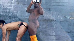 I’m thrilled watching Daddyblackxxx1 fuck Ericsockz hard in the outdoors