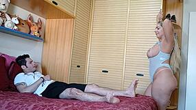 Blonde big ass wakes early, eager to offer her ass