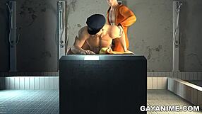 3D cop gets rimmed, fucked, and toyed in wild prison scene