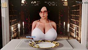 Exploring the inn in anime game adventure 57