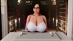 Exploring the inn in anime game adventure 57