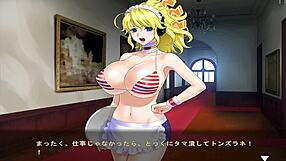 Maid Cosplay Blowjob With Big Tits In Game