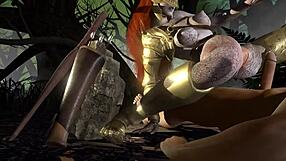 Malenia rides hard on top in forest loop for Elden Ring parody!