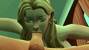 Blonde Keeps Sucking Gooey Face Fuck With Clothes Ripped, Creampie Dripping In 3d Anime