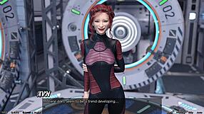 stranded in space, asian milf scientist shows off her project