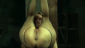 Busty Sub Slave Feet Punished Hard Before Pissing in Garage Scene