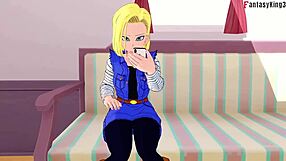 Master Roshi Gets Blowjob from Android 18 for Cash in Dragon Ball Zex