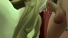 Blonde Keeps Sucking Gooey Face Fuck With Clothes Ripped, Creampie Dripping In 3d Anime