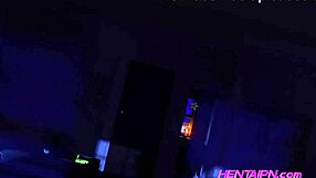 milf 3d hentai with short hair big tits in green shirt shorts red thong giving in room