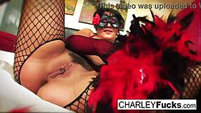 Charley chase wears some sexy lingerie and stockings