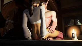 Intense Bath Time Deepthroat Fun In Warcraft Parody Cartoon.