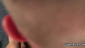 frisky babe swallows jizz load on face