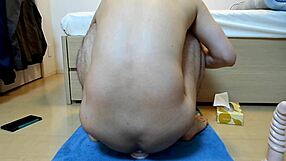 Winding stick sucker cum shot with anal toys