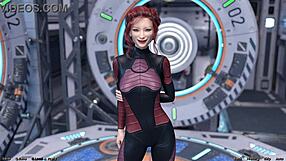 stranded in space, asian milf scientist shows off her project