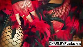 Charley chase wears some sexy lingerie and stockings