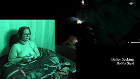 bbw with big natural tits and glasses plays naked alan wake 2, showing long hair and fat body