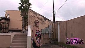 Nerdy Cutie Flashes Shaved Pussy And Bares All Outdoors