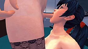 Insane! Futanari Hentai Threesome Dominates in Secret After-School Classroom Breed