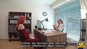 loan4k redhead with big tits jumps on dick in office interview