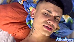 Young Guy Takes Rough Cock Lesson!