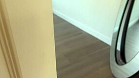 Bodybuilder watches housewife masturbate