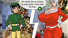 Meet And Fuck Game: Big Tits Anime Girl Gets Xmas Pay Rise Fucking