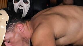 Twink Takes Big Cock Bareback on Halloween! Monster Dick in Ass!