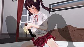 uncensored anime imouto anal teasing and edging handjob