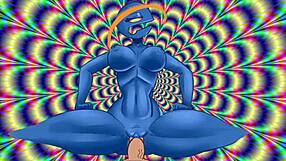 is this psychedelic slut riding in anime hentai?
