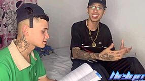 Young Guy Takes Rough Cock Lesson!