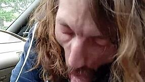 Morning Blowjob to Buddy in Car Turns Into Deepthroat Cum Swallow