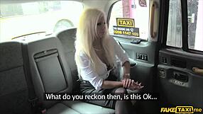 busty blonde agent spied getting fucked in cab.