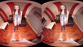 Virtual real porn at convention day with 3d action