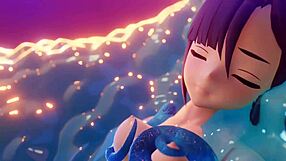 mona battles the slime in a wild animated clash of wills.