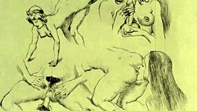 Vintage erotic drawings from antique collections