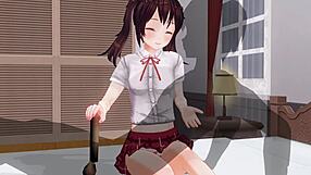 uncensored anime imouto anal teasing and edging handjob