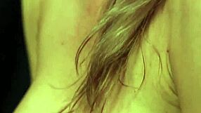 Foxy honey receives a massive jizz load on her face and devours every drop