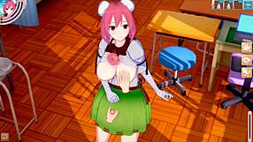 Kasen Ibaraki tit rubbing in 3d cg anime!