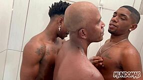 they planned carnival but stayed home for gay threesome blowjobs