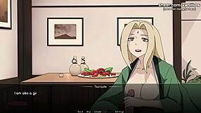 Tenten's young pussy gets creampie from naruto kunoichi trainer in anime hentai game