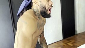 Two well-endowed black men having delicious sex