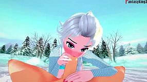 Elsa from Frozen Engages in Hard Sex in 3D Cartoon Fantasy